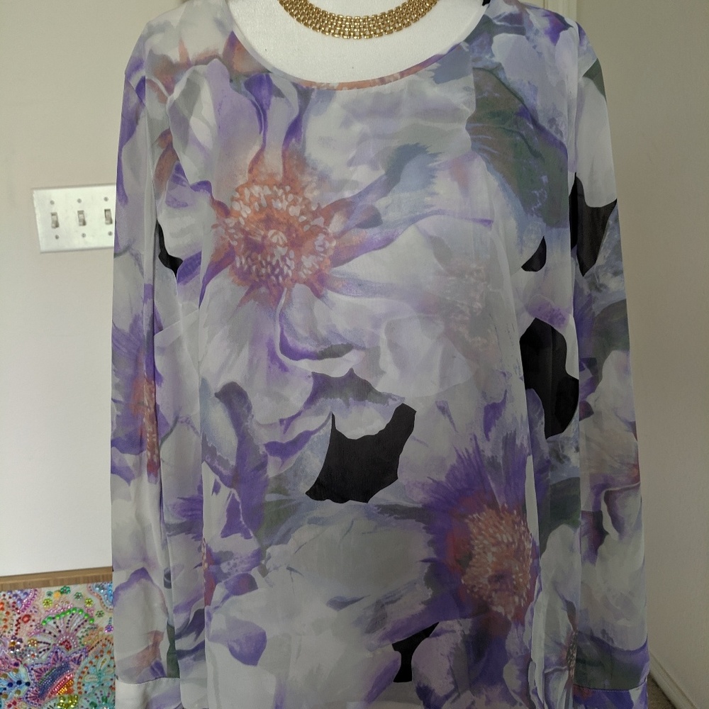 Jennifer Lopez Floral Long sleeve Blouse